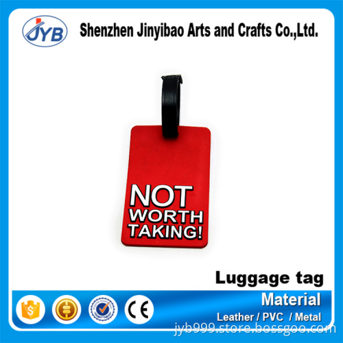 custom good quality plastic pvc warning sign luggage tag